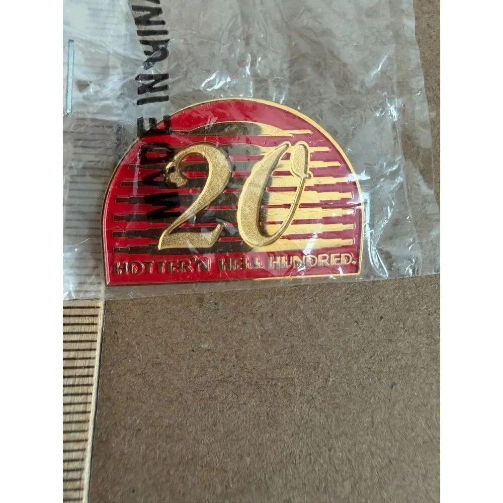 Hotter N Hell Hundred 29th Anniversary Pin Red and gold